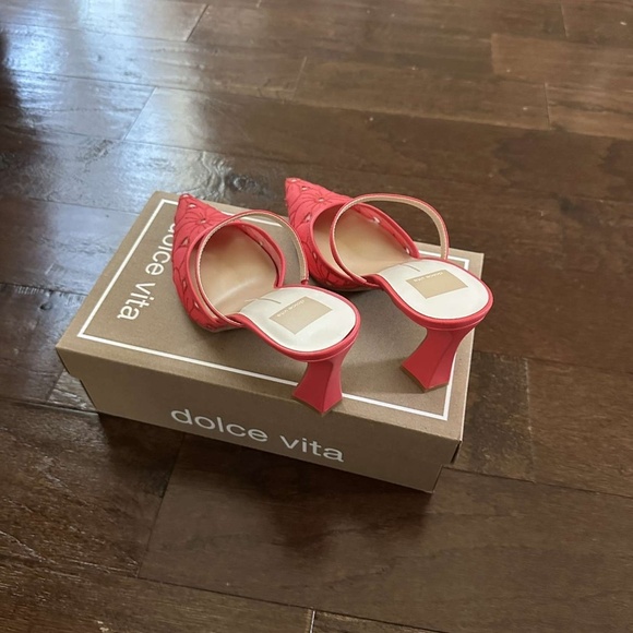 DOLCE VITA- Nalini Floral heels. 7.5, women’s. Coral, gorgeous! Brand new - Picture 8 of 14